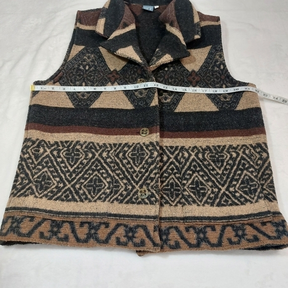 IVY WOMEN'S WESTERN WOOL BLEND BUTTON FRONT VEST SIZE LARGE - Picture 8 of 9